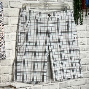Under Armour Plaid Flat Front Shorts Waist 30